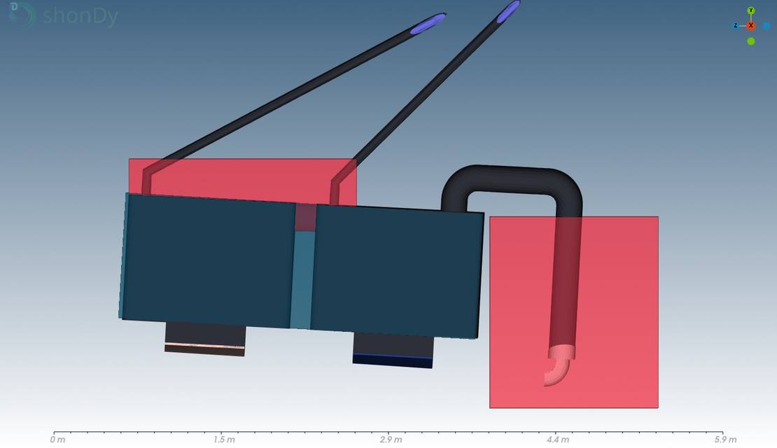 Refinement regions around probe and ventilation intakes