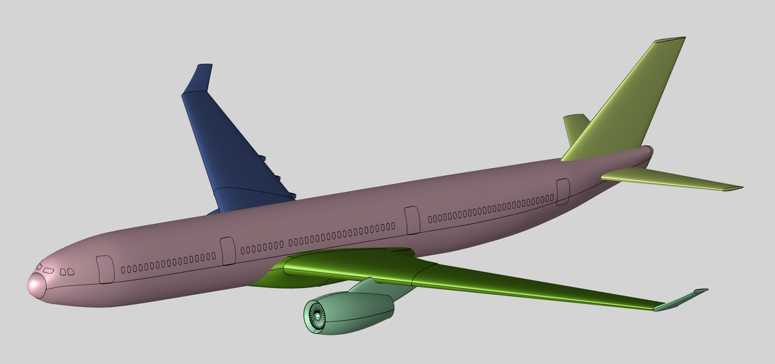 CAD model of the A330-inspired aircraft geometry