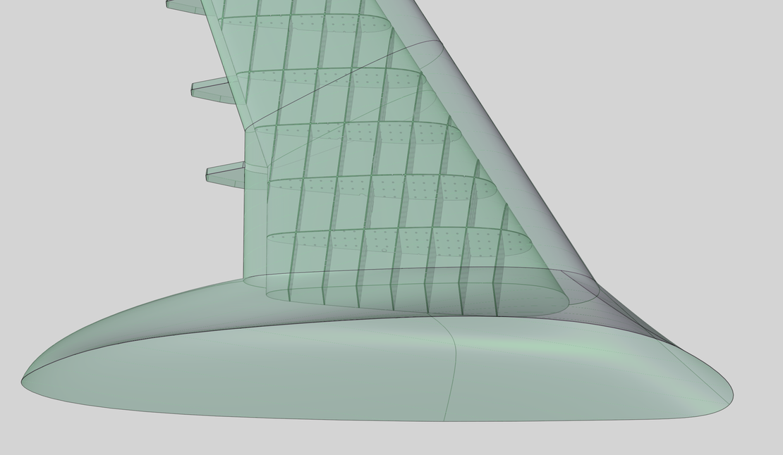 Close-up of the wing tank with internal baffle plates