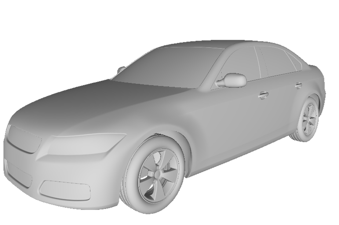 STL geometry of the DrivAer model, developed at TU Munich