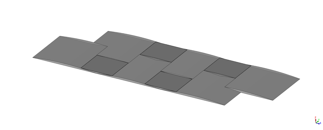 Visualization of the speed bumps and fluid geometry in the puddles