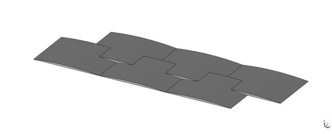 Detailed view of the speed bump geometry