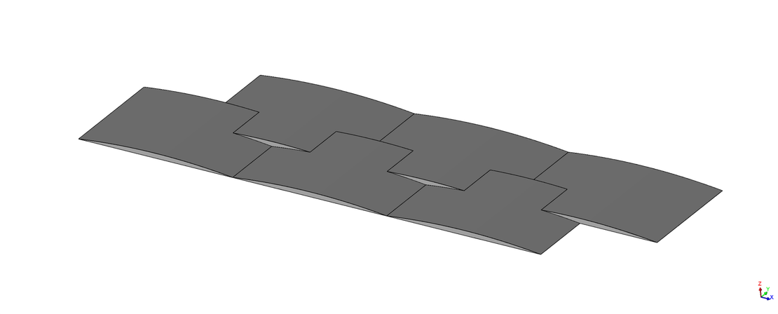 Detailed view of the speed bump geometry