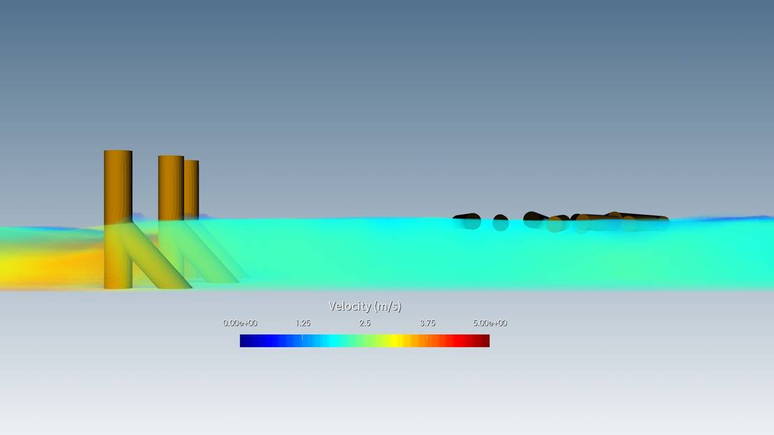 Side view of the channel